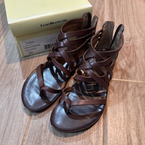 Lucky Brand Chocolate Brown Gladiator Size 6 - Picture 2 of 2